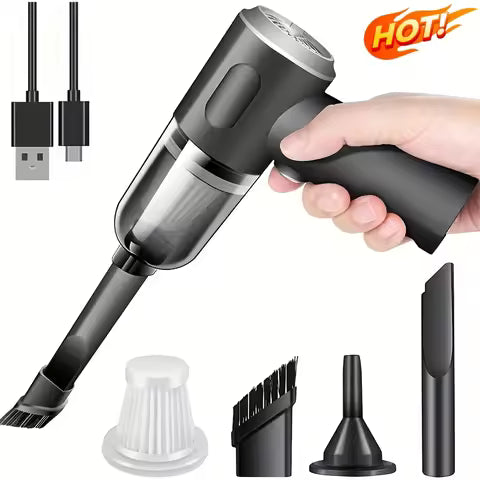 1PC Wireless Vacuum Cleaner 120W High Power Black Dual Use for Home And Car Powerful Portable Handheld Vacuum