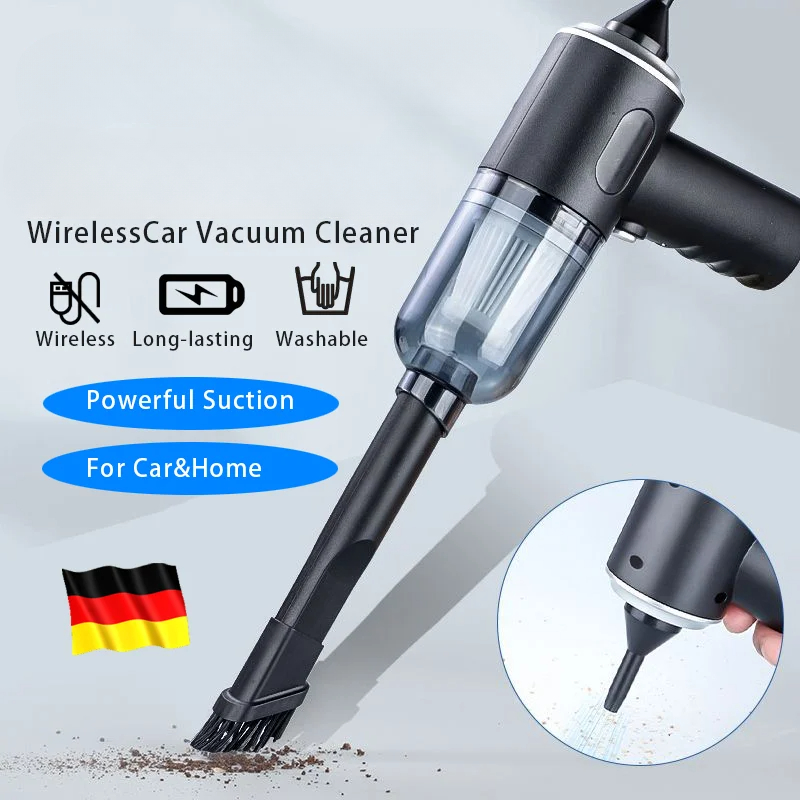 1PC Wireless Vacuum Cleaner 120W High Power Black Dual Use for Home And Car Powerful Portable Handheld Vacuum